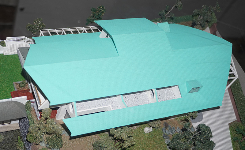 主屋の俯瞰（館内展示模型）